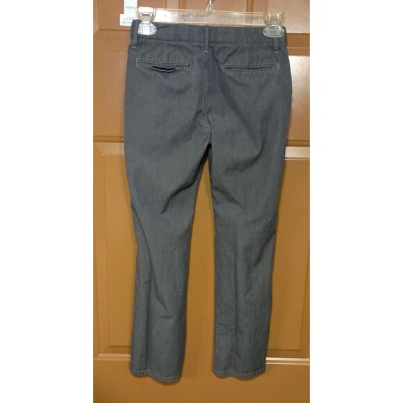 Gap Kids Girls Grey Stripe Khaki Pants Slim Straight Regular Fit MCM Kidcore - Picture 15 of 15
